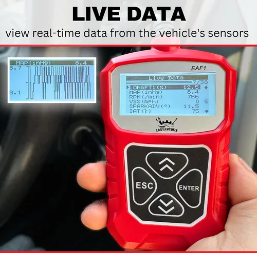 Vista 3 de EAF1 OBD2 Escáner de coche – Herramienta de diagnóstico automotriz profesional lector de código para luz del motor OBDII escáner para coche de datos