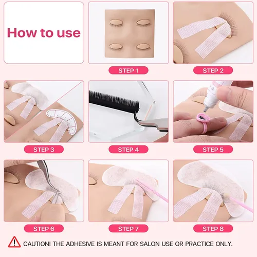 Vista 6 de Pretty memory Kit de extensión de pestañas, cabezal de maniquí de pestañas con párpados extraíbles, juego de práctica de silicona para maquillaje e