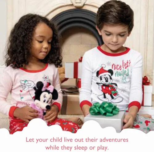 Vista 2 de Disney Girls Minnie Mouse 2-Piece Snug-fit Cotton Pajamas Set