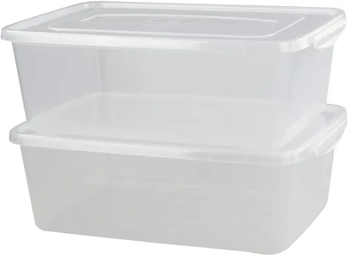 Vista 6 de Anbers Contenedores de almacenamiento transparentes de 16 cuartos de galón con tapa, caja de almacenamiento de plástico, 2 paquetes