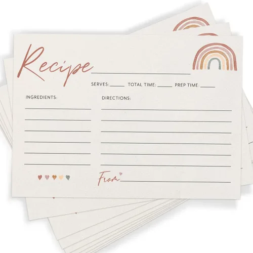 Vista 11 de Printed Party Tarjetas de consejos de boda y buenos deseos, tema boho arco iris, juego de 50
