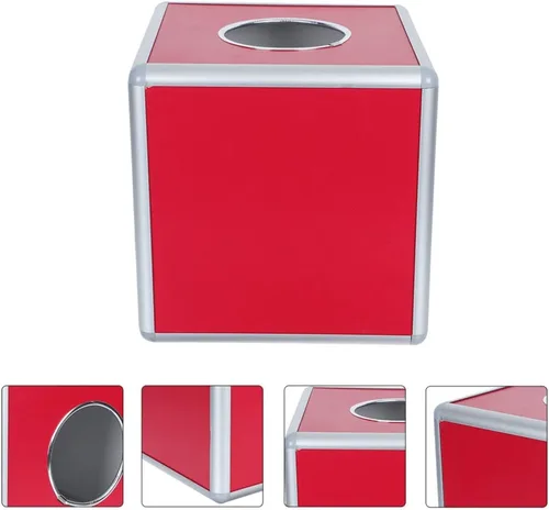 Vista 7 de Cabilock Caja de juego Lucky Ball: contenedor de almacenamiento cuadrado de metal para donación, urna opaca para votos, consejos de sugerencia
