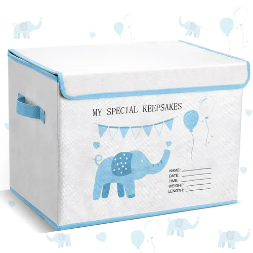 Vista 8 de LemonRoad Caja de recuerdos de 16 x 12 x 12 pulgadas, caja de recuerdo de celebración de la vida, regalo de bautismo funerario para recuerdos