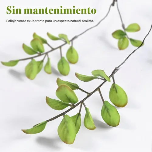 Vista 7 de Sherika 4 ramas de ficus artificiales realistas, tallos de eucalipto sintéticos, tallos de vegetación falsos flexibles, plantas artificiales
