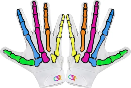 Vista 10 de Glorious Traders Youth Football Gloves American Wide Receiver Football Gloves for Adult Men Women & Boys with Super Sticky Silicone Grip Palms