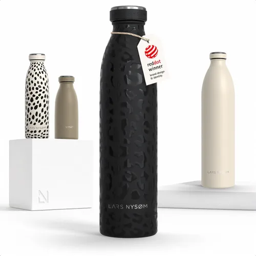 Vista 106 de LARS NYSØM Botella de agua aislada de acero inoxidable de 12 onzas, 17 onzas, 25 onzas, 34 onzas, 51 onzas, frasco térmico aislado para bebidas