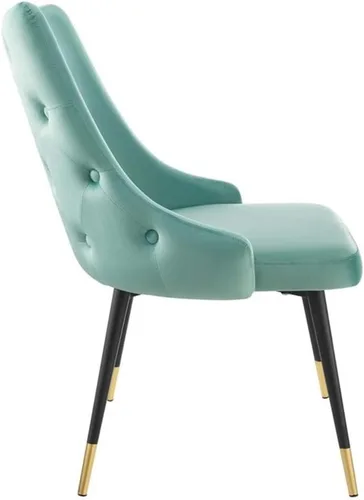 Vista 4 de Modway EEI-3907-MIN Adorn - Silla auxiliar de comedor de terciopelo copetudo, color menta