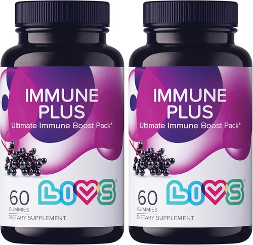 Vista 7 de LIVS Gomitas Immune Plus – Extracto de saúco con vitamina C, D3 y zinc Suplementos de apoyo inmunológico a base de plantas para adultos y niños