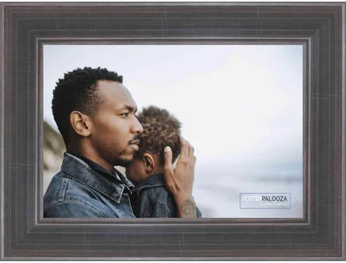 Vista 10 de Poster Palooza 5x5 Inch Contemporary Pewter Complete Wood Square Picture Frame with UV Acrylic Plexiglass, Foam Board Backing & Hardware Included