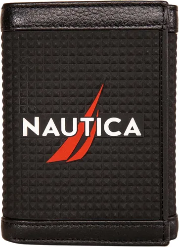 Vista 30 de Nautica Men's Trifold Wallet RFID Blocking Protection ID Window Card Slots Genuine Leather Durable