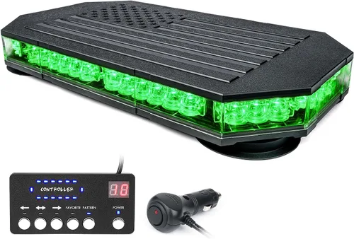 Vista 12 de LUMENIX - Barra de luces estroboscópicas LED de 42 luces ámbar para techo, montaje magnético, luz de advertencia de emergencia, tráfico intermitente