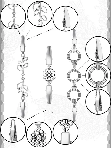 Vista 6 de Hicarer 6 piezas vintage para vestido de camisa y cárdigan, clip de cintura para mujer, suéter chal, broche para chaqueta para ropa
