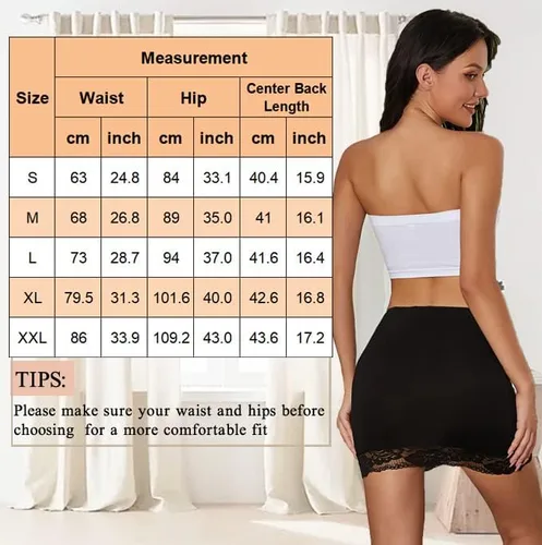 Vista 6 de ADOME Lencería con dobladillo de encaje y cintura ajustable para mujer