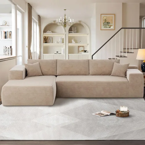 Vista 19 de Sofás seccionales Cloud de 96 pulgadas para sala de estar, sofá sin hueso en forma de L con cómoda silla, sofá modular con asiento profundo,