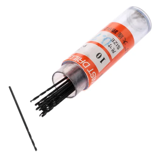 Vista 7 de Broca helicoidal micro recta de 0.020 in, 10 piezas, broca HSS resistente al calor, pequeña broca de alta velocidad para plástico, cobre, madera