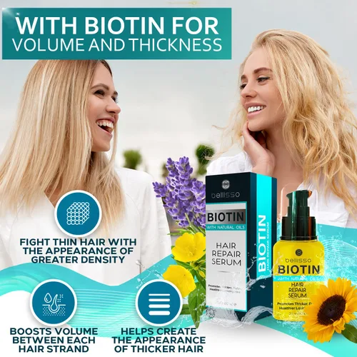 Vista 4 de BELLISSO Set de champú y acondicionador de biotina y suero de engrosamiento del cabello con biotina