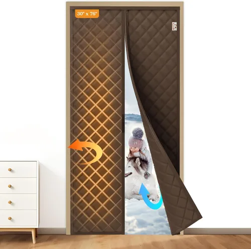 Vista 31 de Yotache - Cortina magnética aislada térmica para puerta, se adapta a puertas de 28 x 78 pulgadas, cortina de 30" x 80", material Oxford resistente a