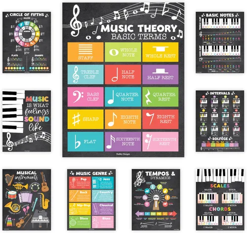Vista 11 de Hadley Designs 9 pósteres de música para aulas – Decoración de aula de música bohemia, impresiones de coro y solfeo, decoraciones de tablón