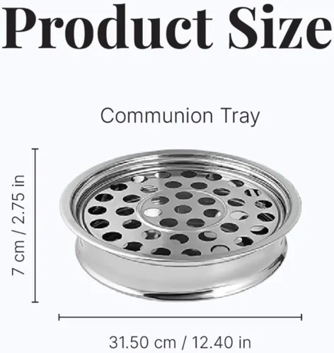 Vista 6 de Communion Ware - Bandeja de comunión Bandejas apilables sagradas para iglesias Suministros para comuniones Bandeja portátil para comuniones