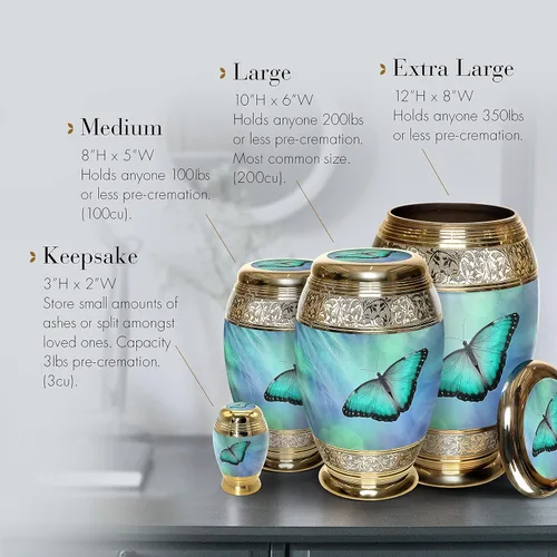 Vista 4 de Urnas de Cremación Conmemorativas para Cenizas Humanas de Adultas Femeninas - Urnas Personalizadas y Decorativas - Urnas Bellamente Hechas a Mano