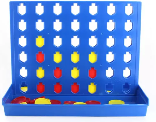 Vista 2 de Hanukkah 4 en una fila. juego clásico con un giro de Janucá Dreidel.