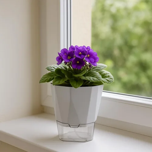 Vista 6 de Paquete de 6 macetas de riego automático de 5 pulgadas, macetas de riego automático para plantas de interior y exterior, macetas de riego automático