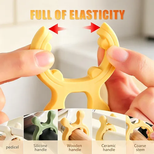 Vista 3 de Estante multifuncional de silicona para espátulas con mango de olla para Verde