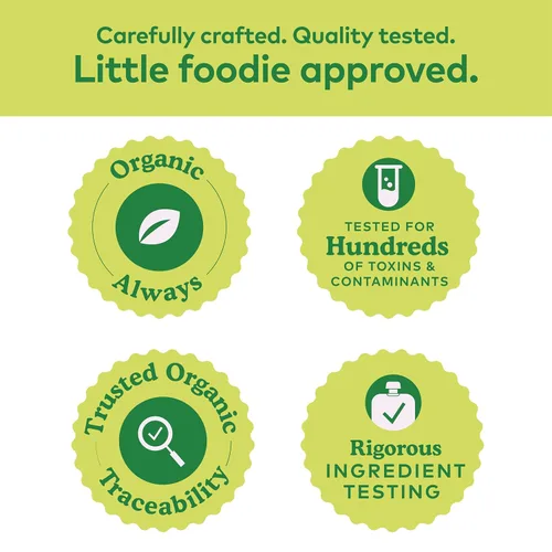Vista 4 de Plum Organics Mighty Builder Alimento Orgánico para Niños Pequeños - Plátano, Frijol Blanco, Fresa y Chía - Bolsa de 4 oz (Paquete de 12) – Bolsa