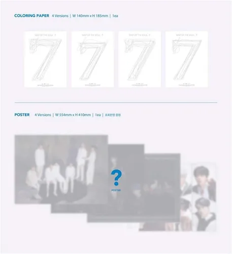 Vista 7 de BTS Bangtan Boys Map of the Soul : 7 (Incluye una hoja de calcomanías acrílicas al azar) (versión 04)