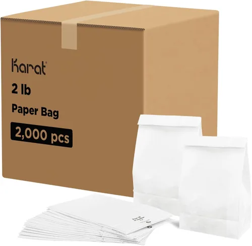 Vista 14 de Karat 1/8 Barrel Brown Kraft Paper Grocery Bags, 10.1x6.8x14.4 in, 500ct