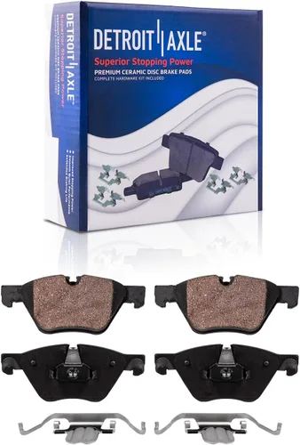 Vista 39 de Detroit Axle - Pastillas de freno para Ford F-150 99-03, 02 Lincoln Blackwood, Pastillas de freno de cerámica delanteras y traseras con repuesto