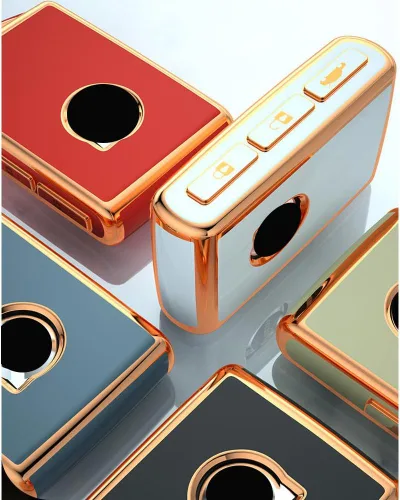 Vista 5 de Funda para llave Volvo XC40 XC60 S90 TPU suave llavero llavero carcasa accesorios protector 4 botones blanco