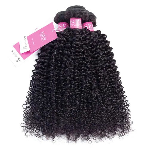 Vista 11 de ISEE Extensión de cabello malayo 100% virgen sin procesar, rizado profundo, color negro natural que puede ser teñido, 10 pulgadas 100% Malaysian