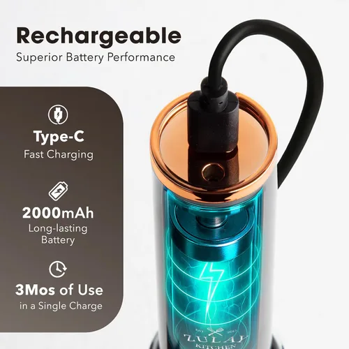 Vista 238 de Zulay Milk Boss Espumador de leche potente manual, hace espuma para latte, batidor para mezclar bebidas, café, miniespumador para capuchino, frappé