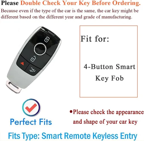 Vista 2 de SANRILY Funda de llave inteligente para Mercedes Benz Clase E C, Negro