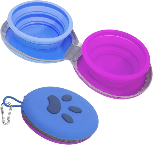 Vista 12 de Mosquetón de silicona portátil plegable 2 en 1 para perros