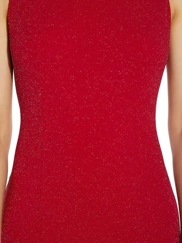 Vista 4 de Adrianna Papell Vestido de punto metálico con espalda acampanada para mujer, Metálico