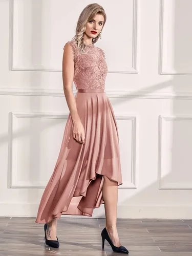 Vista 3 de Miusol Vestido largo formal de dama de honor estilo retro de encaje para mujer