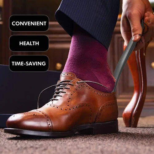 Vista 7 de ZOMAKE Bocina de plástico para zapatos, bocinas de viaje para hombres, mujeres, personas mayores y niños - Cuchara para zapatos - Ayudante