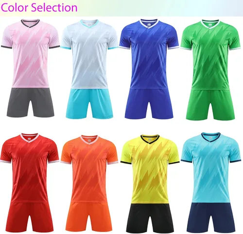 Vista 5 de Uniformes de fútbol personalizados para niños y adultos, uniformes de fútbol de fútbol para niños, niñas, hombres y mujeres con logotipo del
