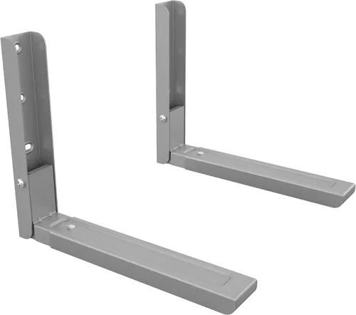 Vista 8 de AVF Par de soportes para horno de microondas montados en pared, soporta hasta 99 libras, color negro Heavy-duty steel, 11.3–17.7 inch adjustable