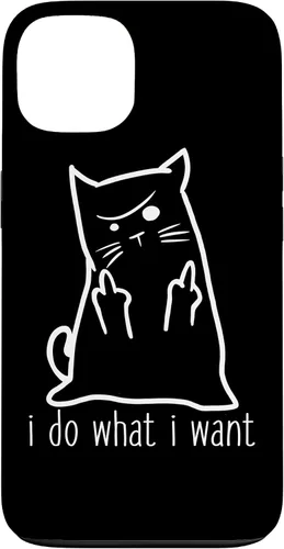 Vista 7 de I Do What I Want Rude Kitty Flipping Bird Middle Finger Gift Case for iPhone 17