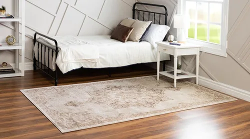 Vista 2 de Único Loom - Alfombra de la colección Utopia con estampado botánico vintage, tonos cálidos Beige/Marrón