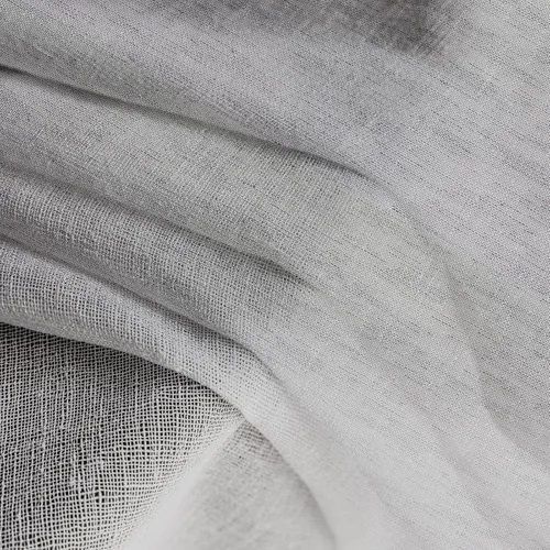 Vista 2 de Cortinas traslúcidas grises de 54 pulgadas de largo, juego de 2 paneles de lino plisado atemporal para privacidad, 2 paneles, 25 x 54 pulgadas, gris
