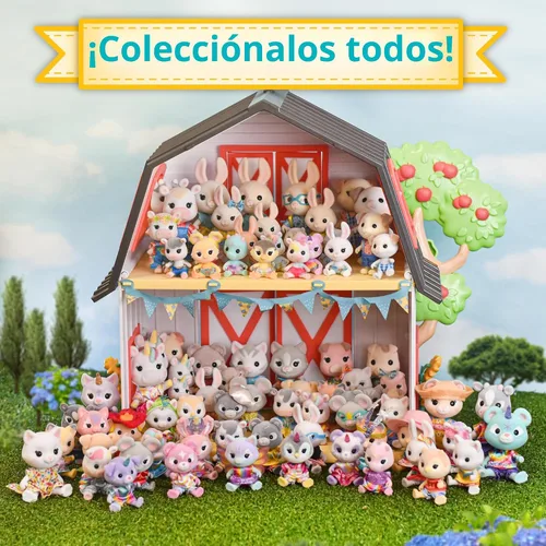 Vista 5 de Honey Bee Acres La Familia Cheddars de Ratón, 4 Figuras de Muñecas en Miniatura, Pequeña