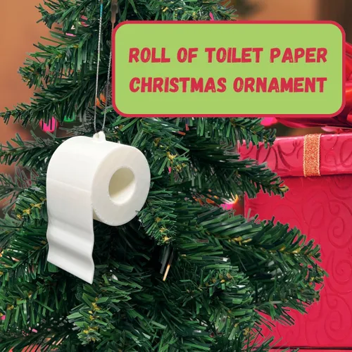 Vista 2 de Adorno de Navidad de papel higiénico, divertido adorno de Navidad, perfecto para Papá Noel sucio o regalo de broma (papel higiénico)