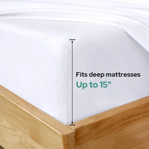Vista 65 de HOMEIDEAS Sábanas de cama tamaño completo – Juego de 6 piezas (azul aguamarina) – Sábanas de ropa de cama de microfibra cepillada extra suave