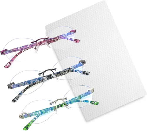 Vista 6 de Gafas de lectura progresivas multienfoque para mujer, multifocal, sin marco, para mujer, con bloqueo de luz azul trifocal