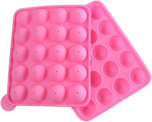 Vista 2 de Molde de silicón de 20 cavidades para hacer paletas, para hornear Rosa (Pink Stick)