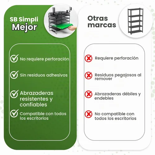 Vista 5 de Organizador de archivos que se fija debajo del escritorio